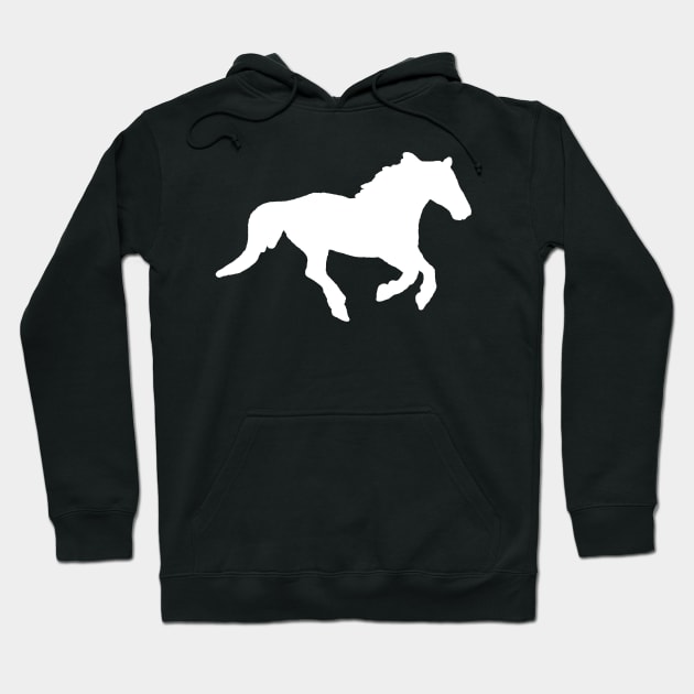 Galloping horse shadow white Hoodie by Shyflyer